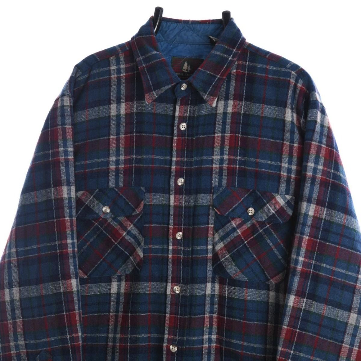 90s Flannel Quilted Lined Checked Shacket (XL)