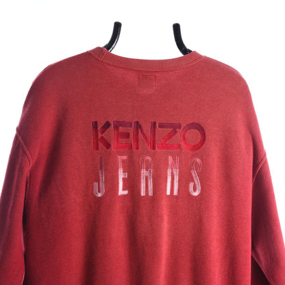 00s Kenzo Jeans Red Embroidered Sweatshirt (M)