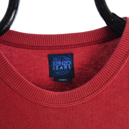 00s Kenzo Jeans Red Embroidered Sweatshirt (M)