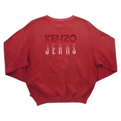 00s Kenzo Jeans Red Embroidered Sweatshirt (M)