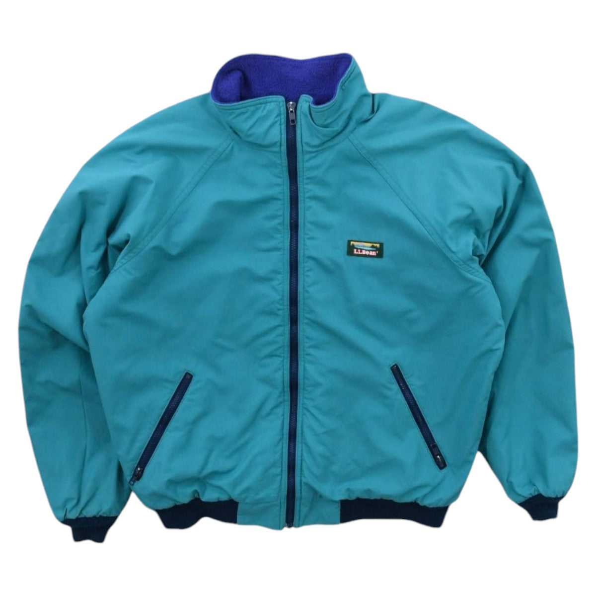 90s L.L. Bean Blue/Green Fleece Lined Jacket (M)