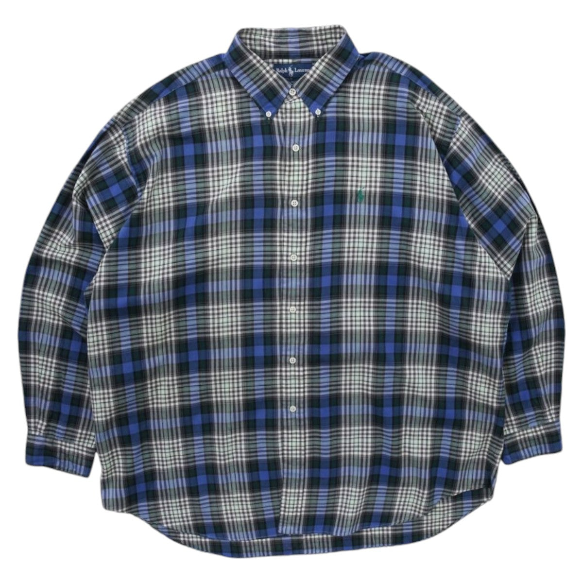 00s Polo Ralph Lauren Blue Checked Shirt (XXL)