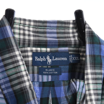 00s Polo Ralph Lauren Blue Checked Shirt (XXL)