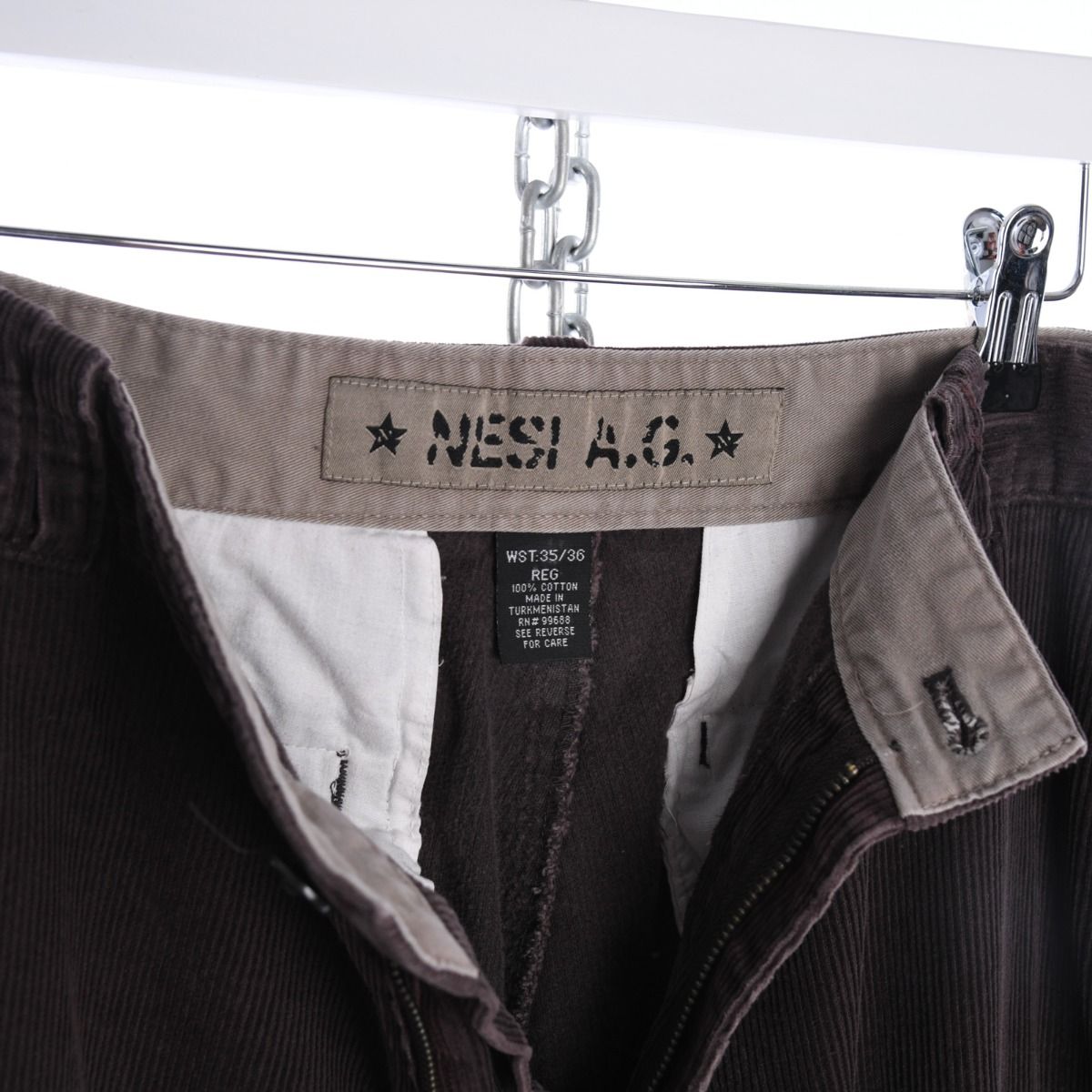 Brown Heavy Corduroy Cargo Trousers (W34" X L26")