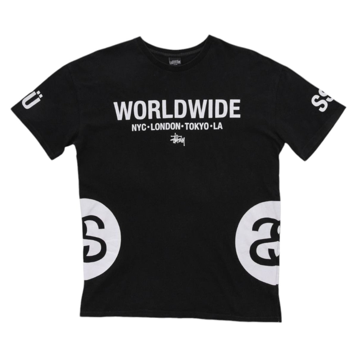 00s Stussy Worldwide Black T-Shirt (L)