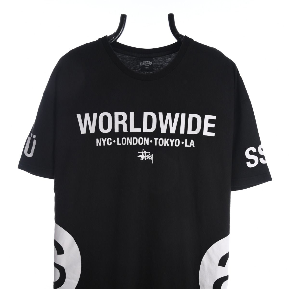 00s Stussy Worldwide Black T-Shirt (L)