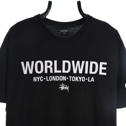 00s Stussy Worldwide Black T-Shirt (L)