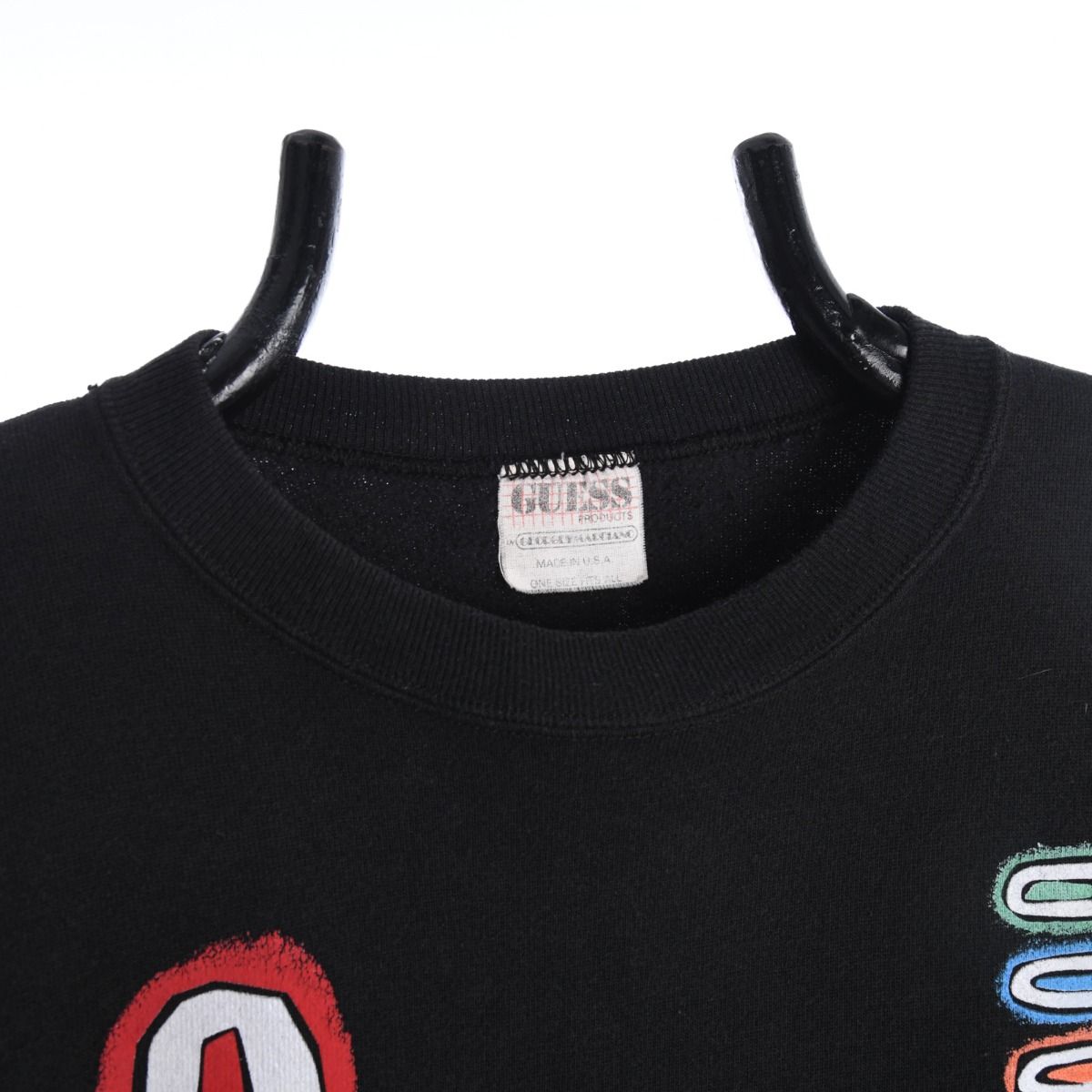 90s Guess Black Graphic Sweatshirt (S)