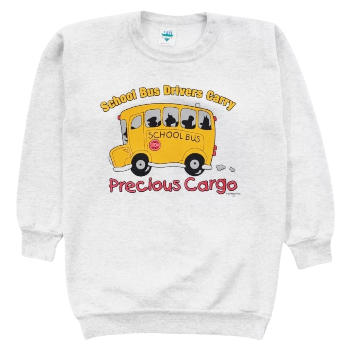 90s School Bus White Grey Sweatshirt (S)