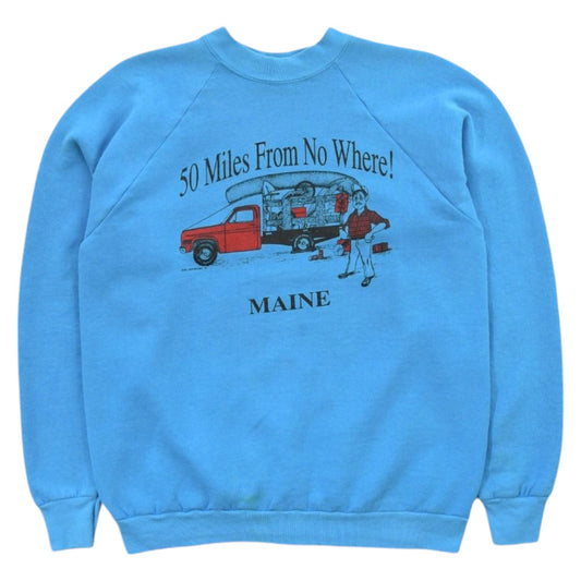 90s Maine "50 Miles From No Where" Blue Sweatshirt (M)