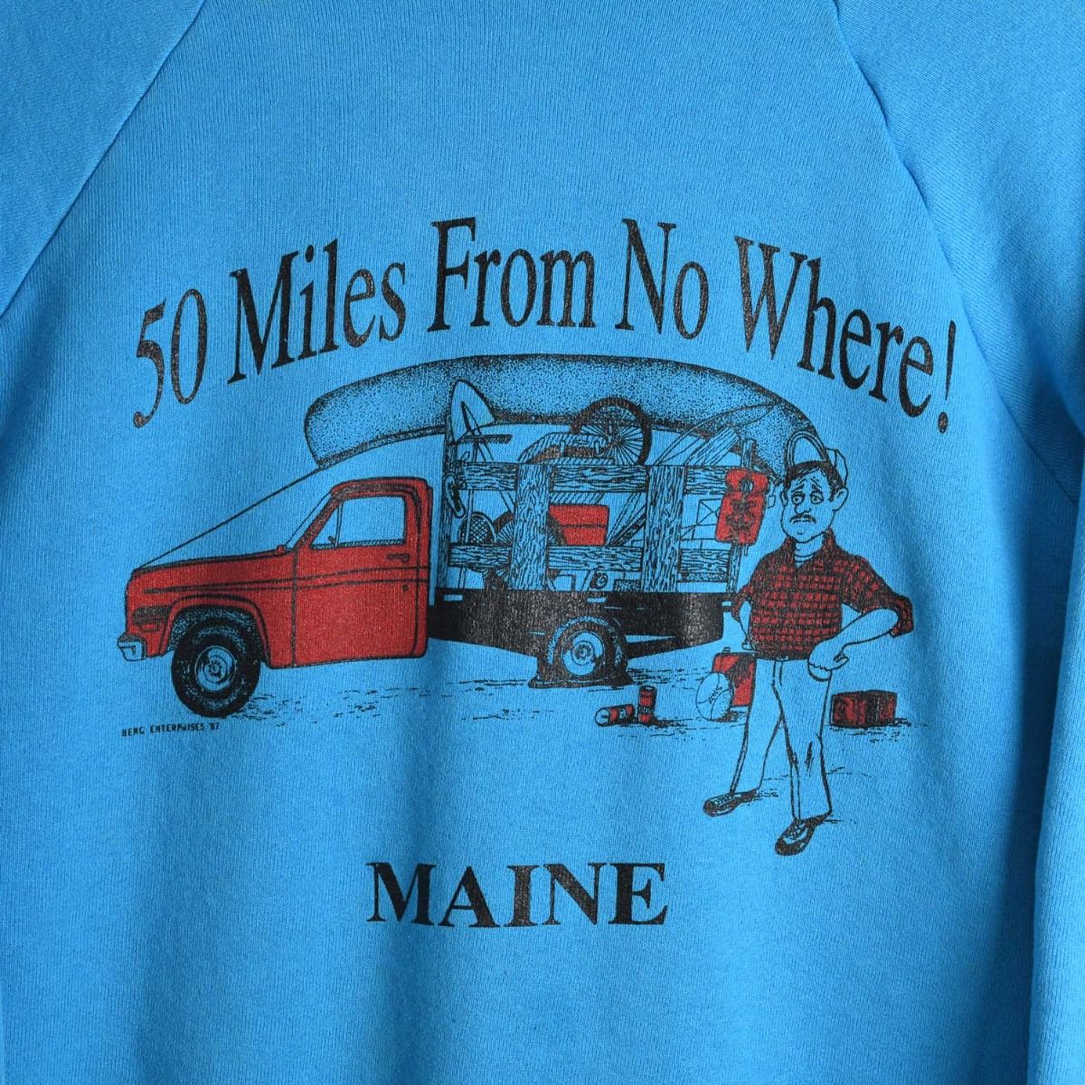 90s Maine "50 Miles From No Where" Blue Sweatshirt (M)