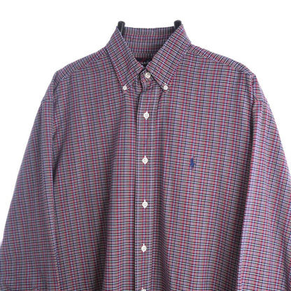 00s Polo Ralph Lauren Red/Navy Checked Shirt (XL)