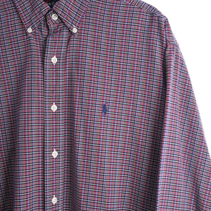 00s Polo Ralph Lauren Red/Navy Checked Shirt (XL)