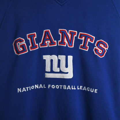 90s New York Giants Lee Blue Heavy Embroidered Hoodie (L)