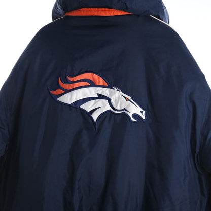 00s Denver Broncos X Starter Black/Navy Puffer Reversible Jacket (XL)