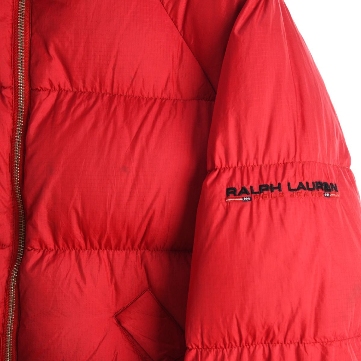 00s Polo Jeans Co Red Down Puffer Coat (XS)