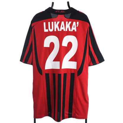 2007-08 AC Milan Lukaka Red Home Football Shirt (XL)