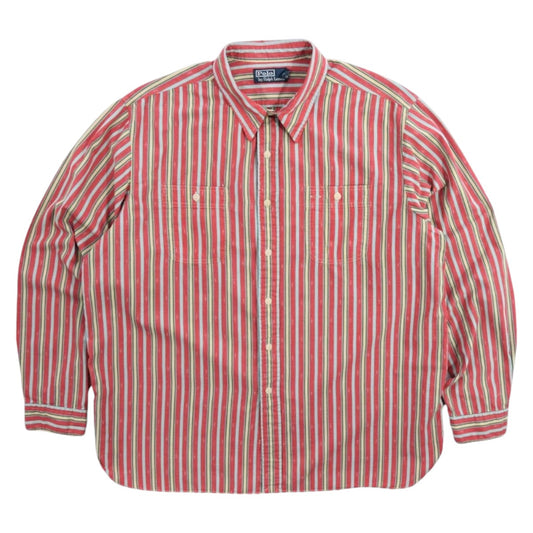 00s Polo Ralph Lauren Red Patterned Thick shirt (XXL)