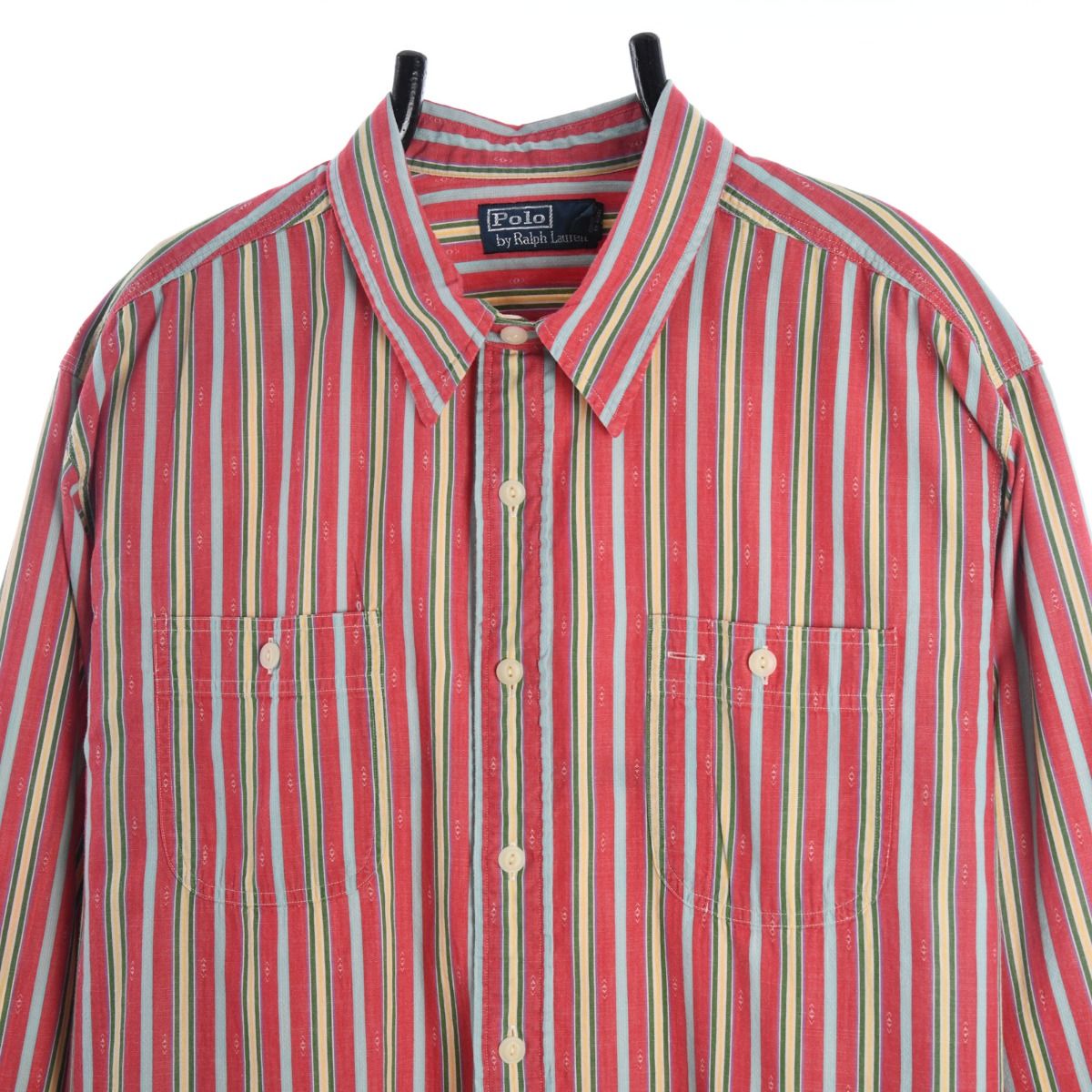 00s Polo Ralph Lauren Red Patterned Thick shirt (XXL)