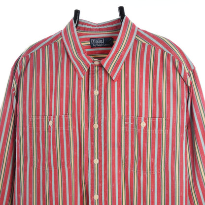 00s Polo Ralph Lauren Red Patterned Thick shirt (XXL)