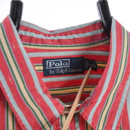 00s Polo Ralph Lauren Red Patterned Thick shirt (XXL)