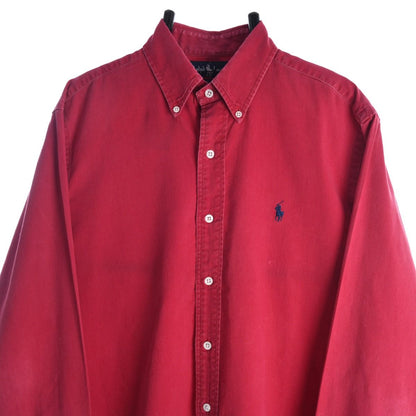 00s Polo Ralph Lauren Red thick Shirt (XL)