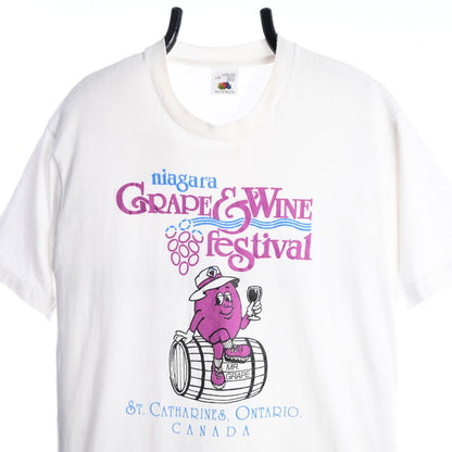 90s Grapes & Wine Festival White T-Shirt (M)