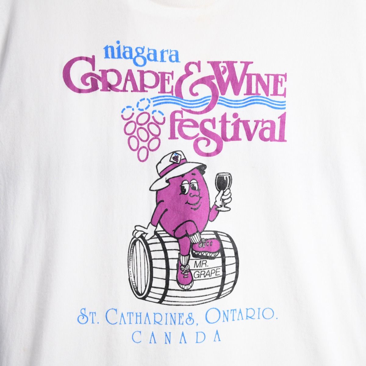 90s Grapes & Wine Festival White T-Shirt (M)