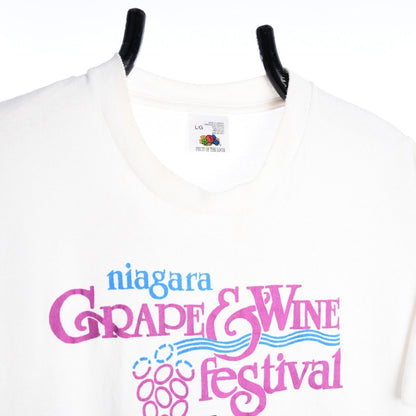 90s Grapes & Wine Festival White T-Shirt (M)