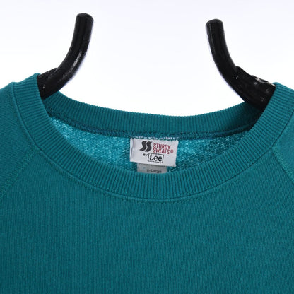 90s Lee Blank Teal Cotton Sweatshirt (M)