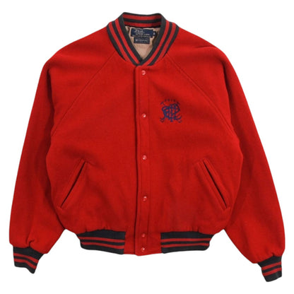 80s Polo Ralph Lauren Red Wool Varsity Jacket (S)