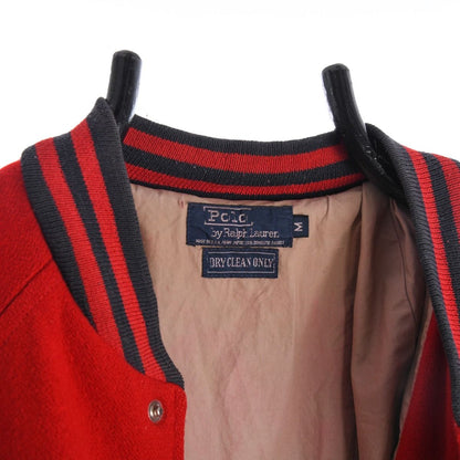 80s Polo Ralph Lauren Red Wool Varsity Jacket (S)