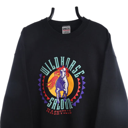 90s Wildhorse Salon Black Sweatshirt (L)