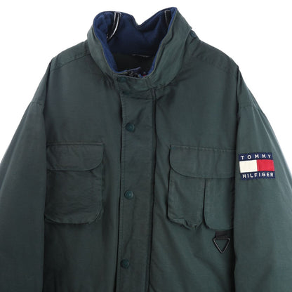 90s Tommy Hilfiger Green Puffer Jacket (XXL)