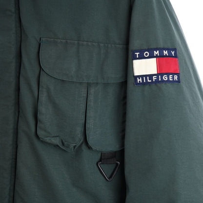 90s Tommy Hilfiger Green Puffer Jacket (XXL)