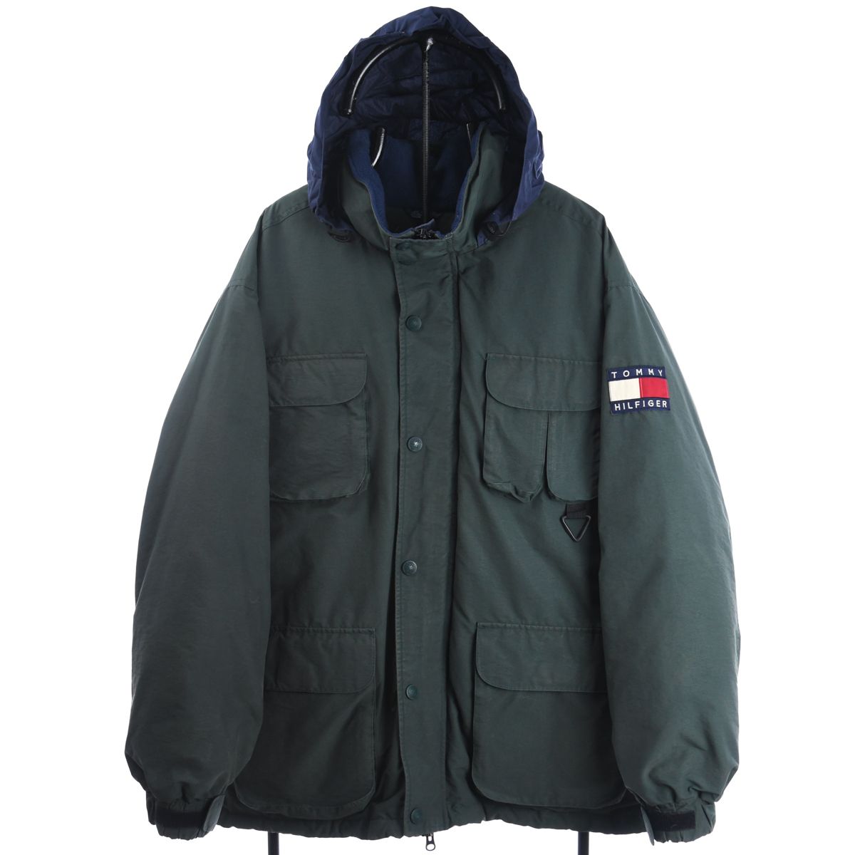 90s Tommy Hilfiger Green Puffer Jacket (XXL)