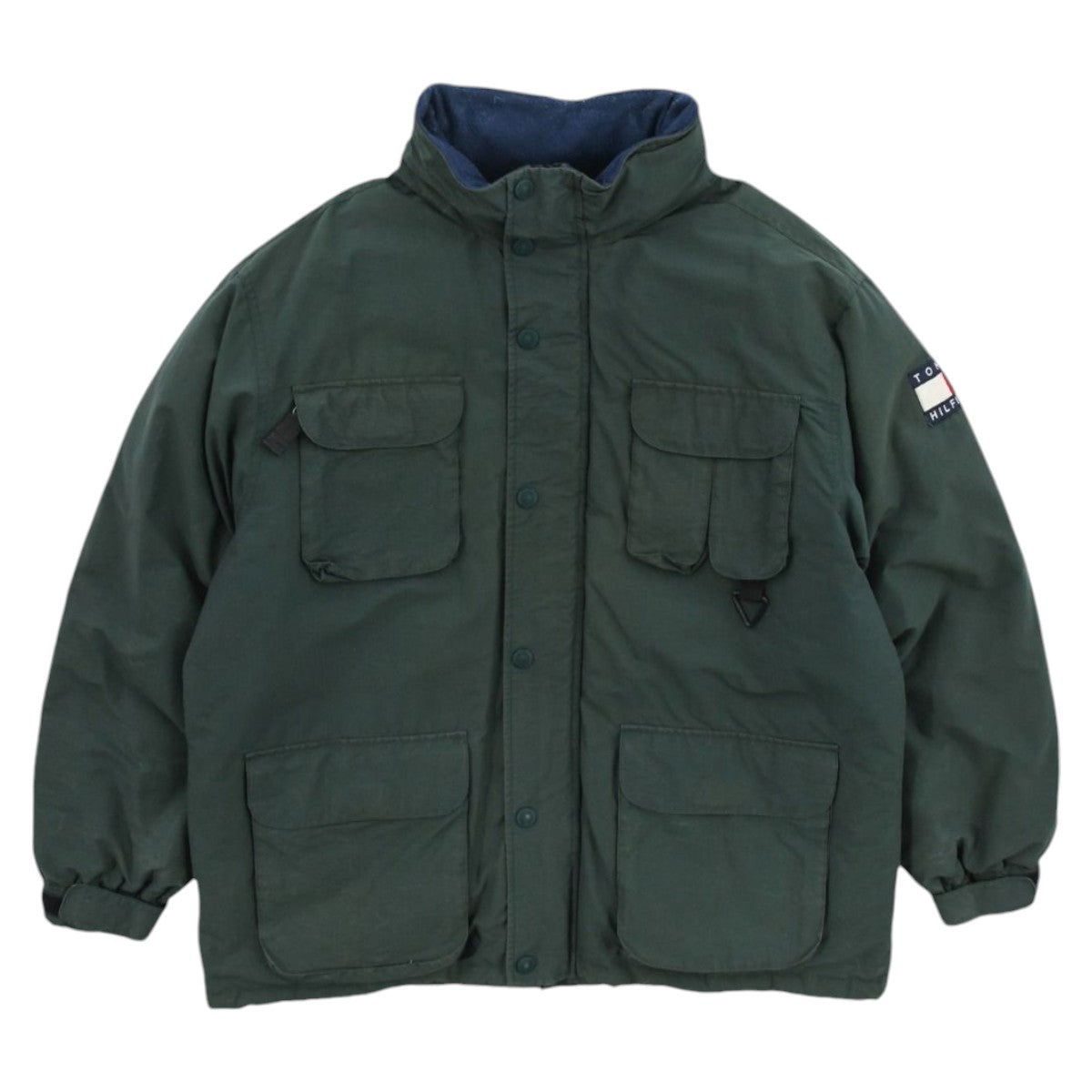 90s Tommy Hilfiger Green Puffer Jacket (XXL)