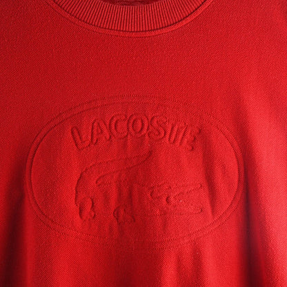 80s Lacoste Chemise Red Embroidered Cotton Tracksuit (M)