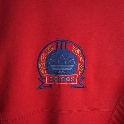 90s Adidas Red Embroidered Sweatshirt (XL)