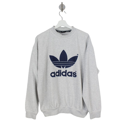 90s Adidas Grey Embroidered Sweatshirt (S)