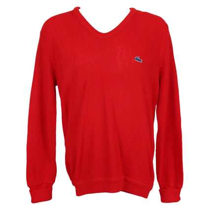 80s Izod Lacoste Red Knit Jumper (M)