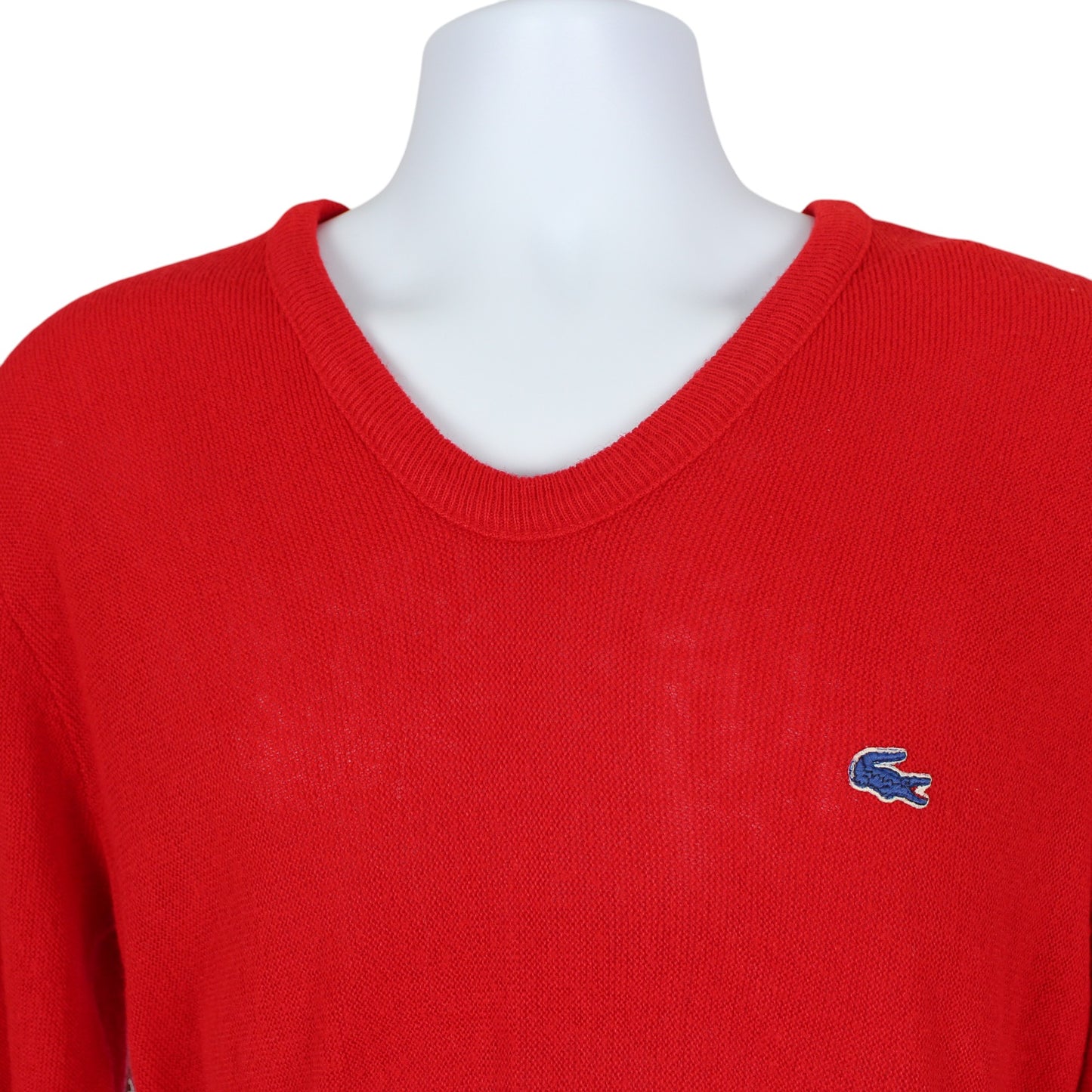 80s Izod Lacoste Red Knit Jumper (M)