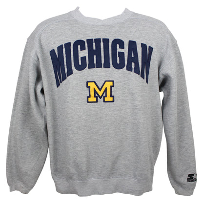 90s Starter Michigan Grey Embroidered Sweatshirt (S)