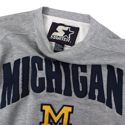 90s Starter Michigan Grey Embroidered Sweatshirt (S)