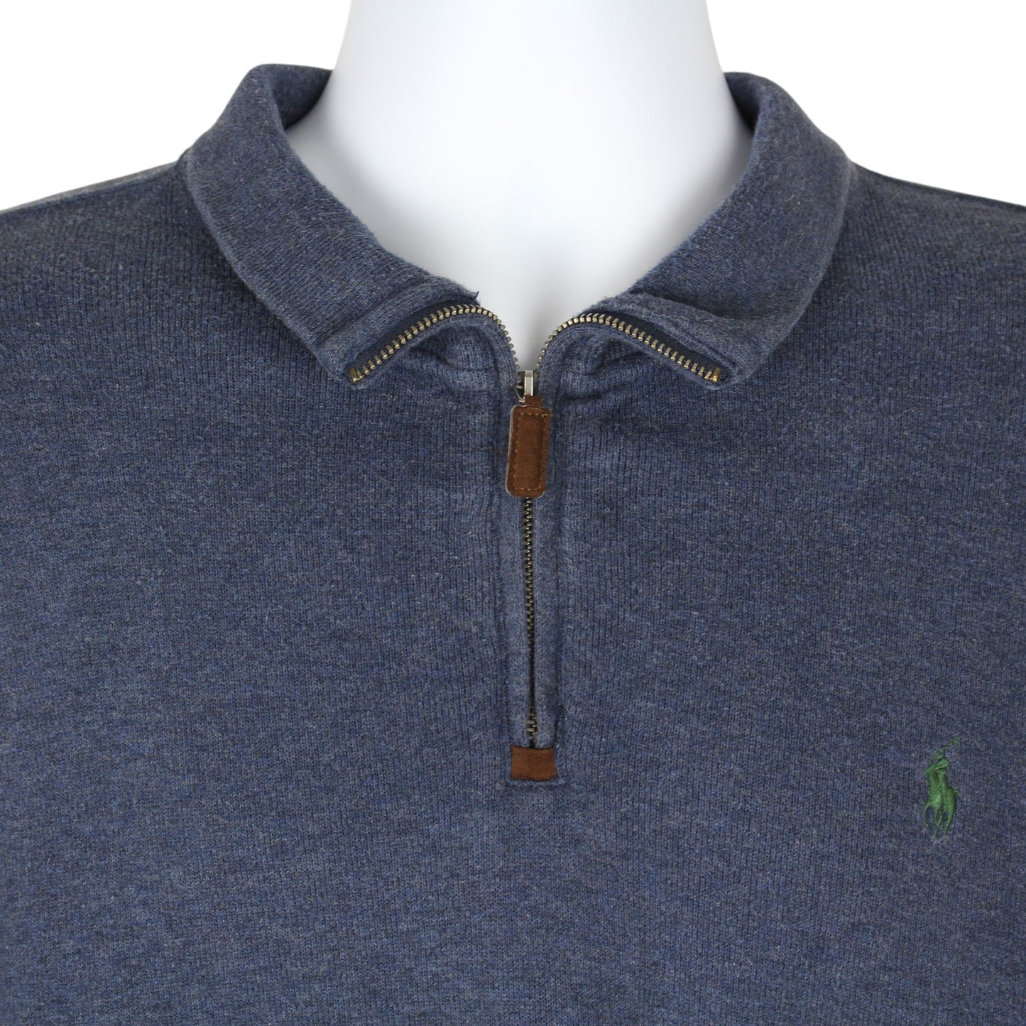 00s Polo Ralph Lauren Blue Embroidered 1/4 Zip Sweatshirt (XXL)