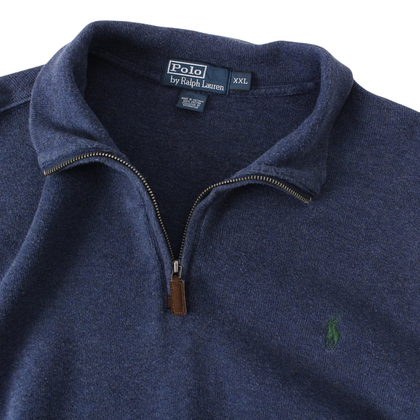 00s Polo Ralph Lauren Blue Embroidered 1/4 Zip Sweatshirt (XXL)