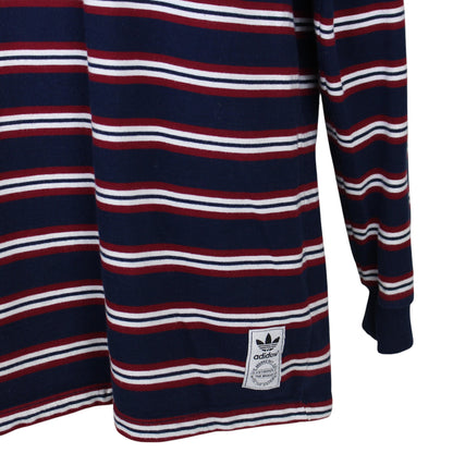 Adidas Navy Striped 1/4 Zip Sweatshirt (L)