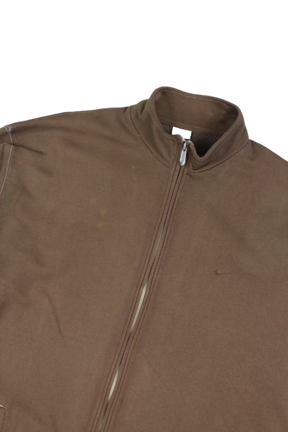00s Nike Brown Embroidered Full Zip Sweatshirt (XL)