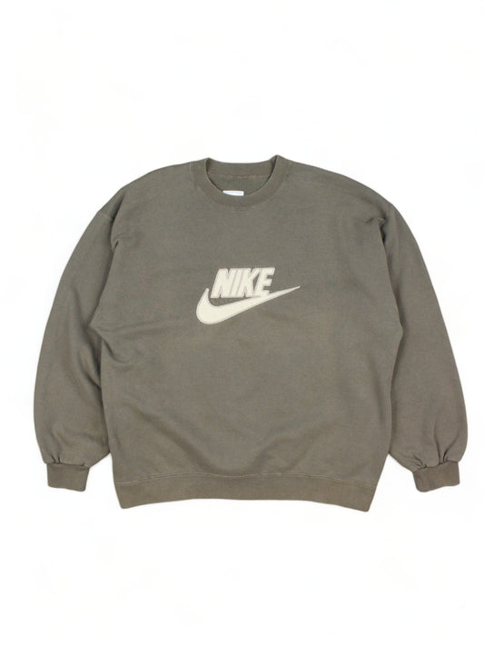 90s Nike Brown Embroidered Sweatshirt (XL)