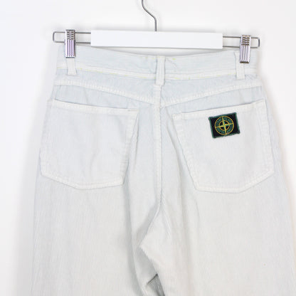 Circa 80s Stone Island White Thick Corduroy Trousers (W27" X L25.5")